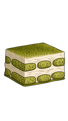 Matcha tiramisu at Mamma Misu - Japanese green tea tiramisu Malta